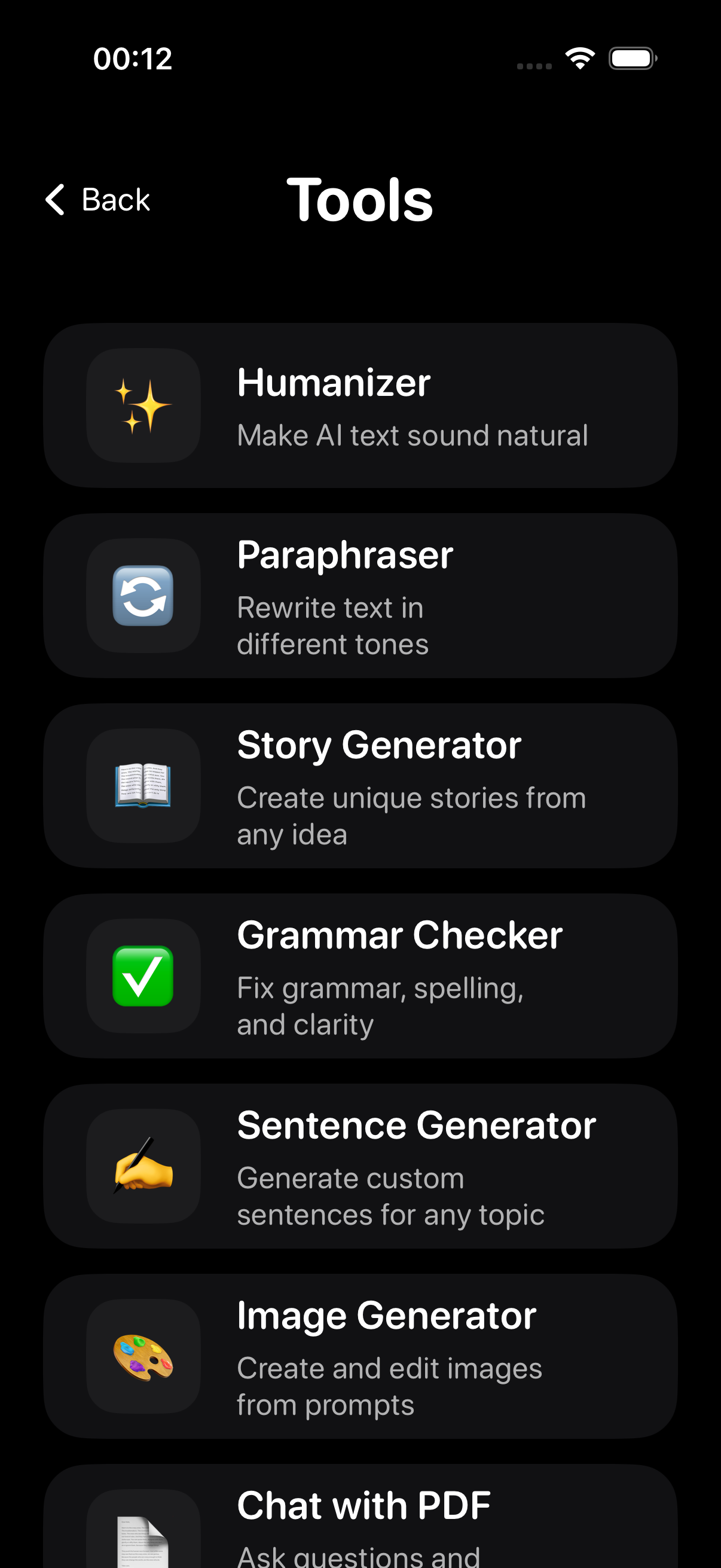 ChatGot AI tools list