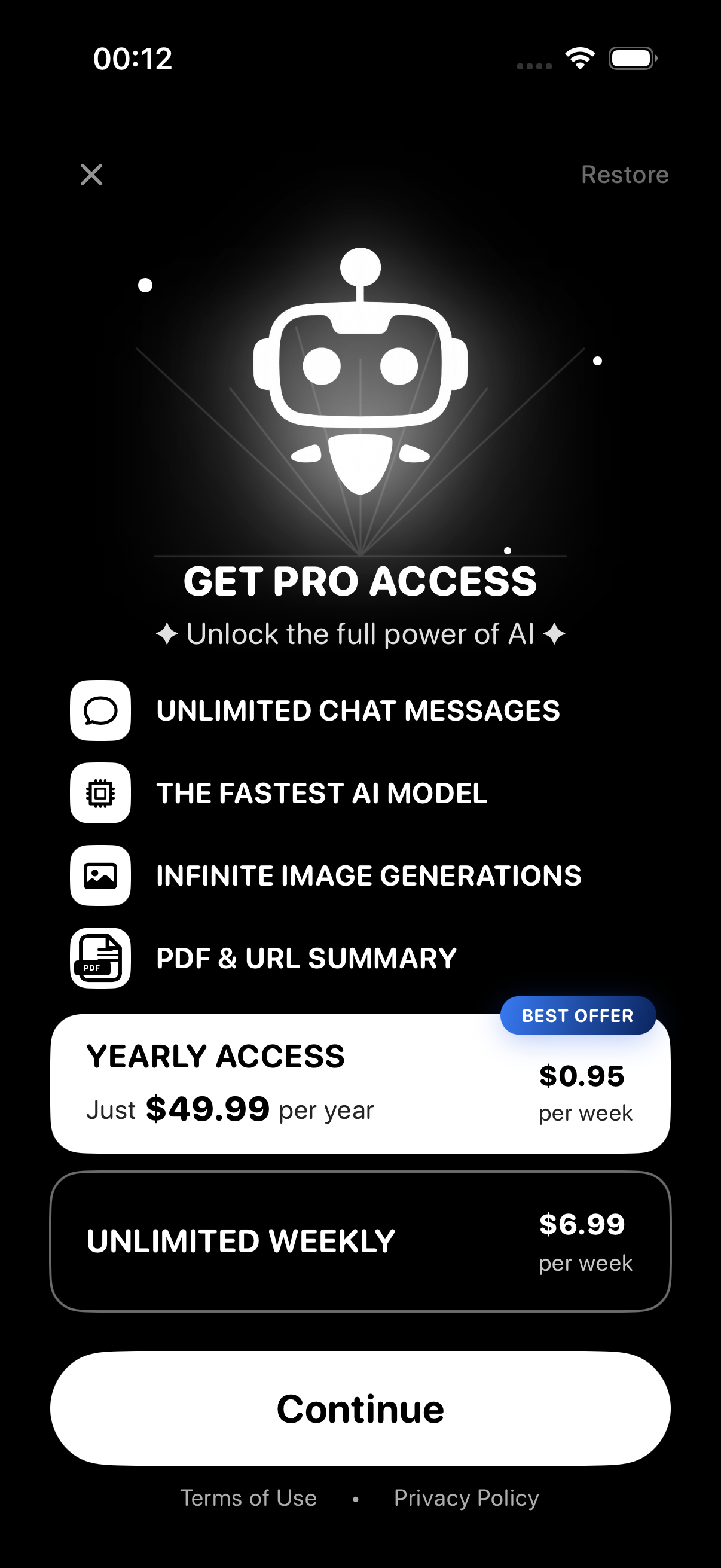 ChatGot Pro access screen