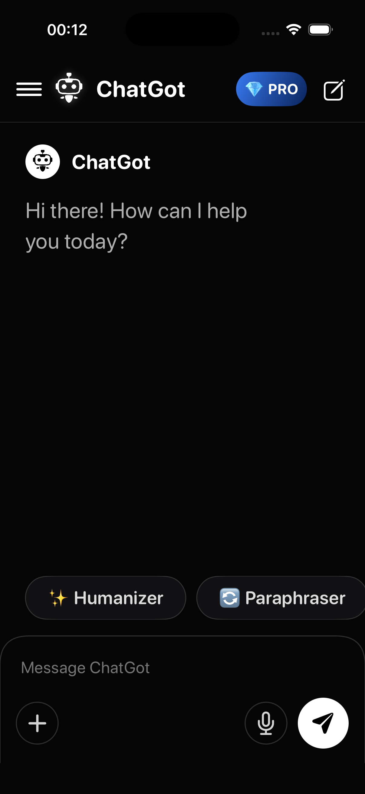 ChatGot chat screen